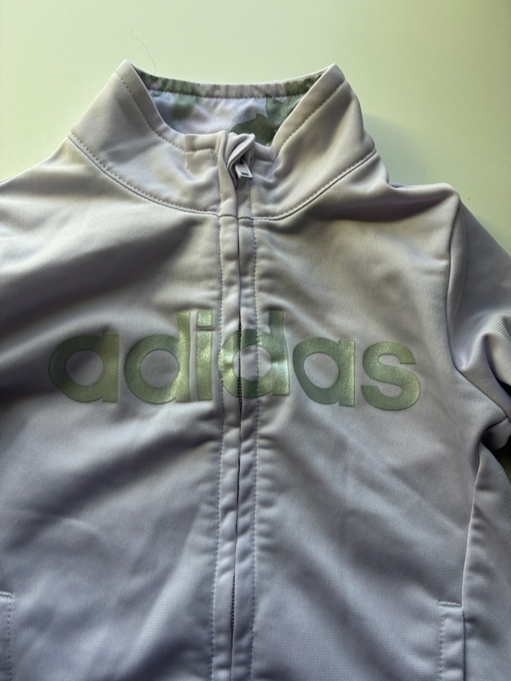 adidas Light Lavender Zip Jacket with Ruffle Hem - Picture 5 of 9